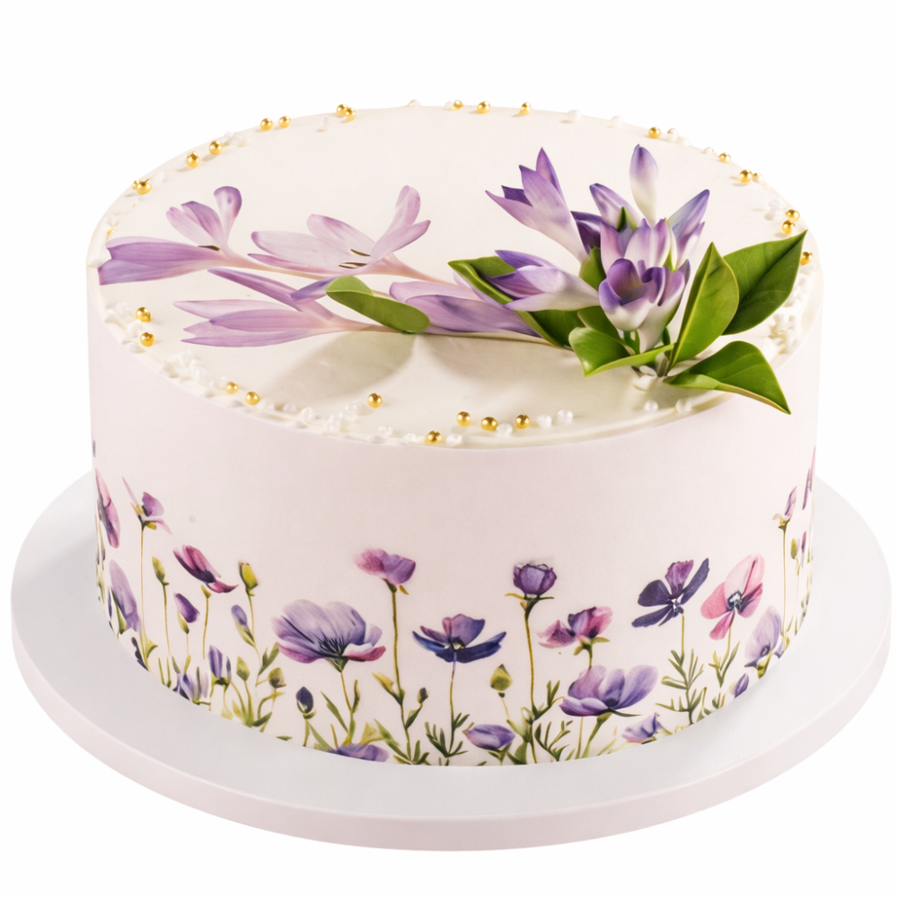 Торт с лавандовым декором